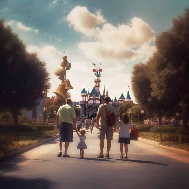 A Family enjoying in Disneyland