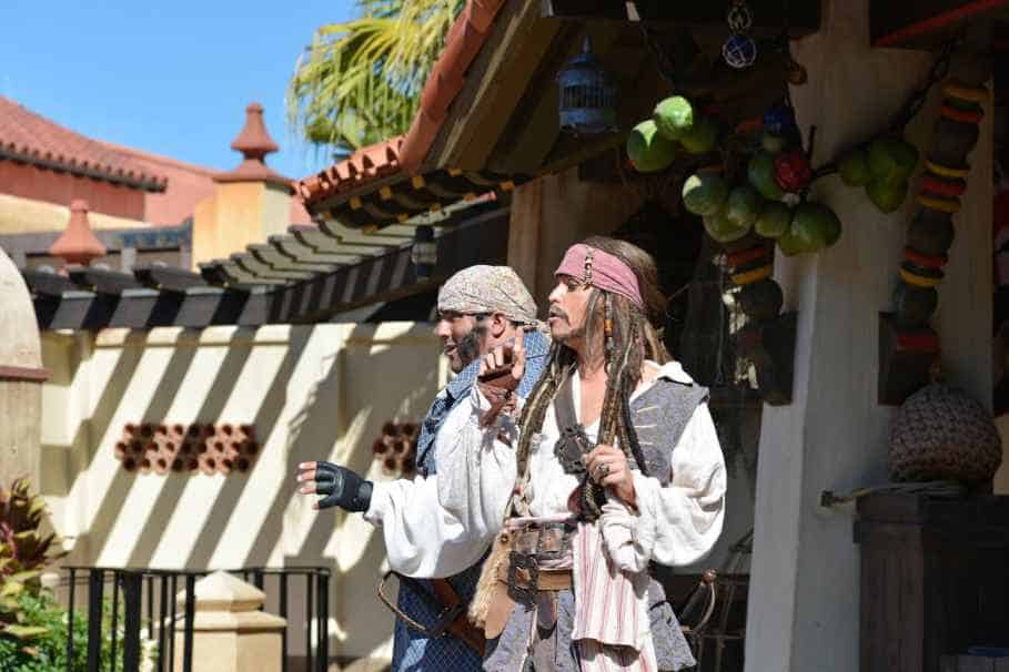 Captain Jack Sparrow at Adventureland in the Magic Kingdom Disney World Florida