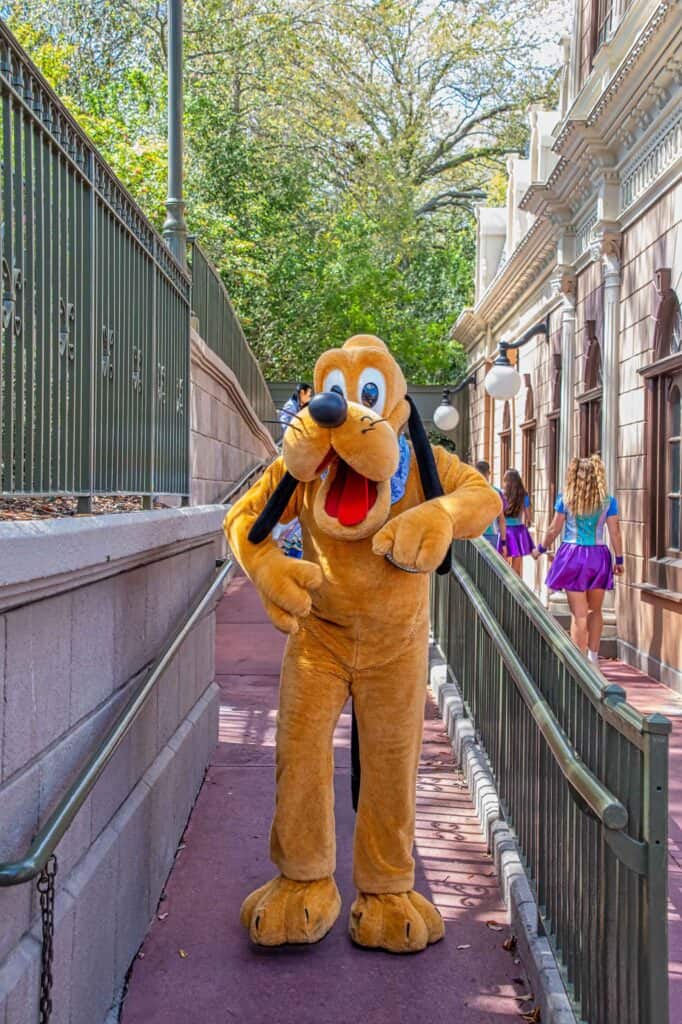 Pluto character at Disney Magic Kingdom
in 2023