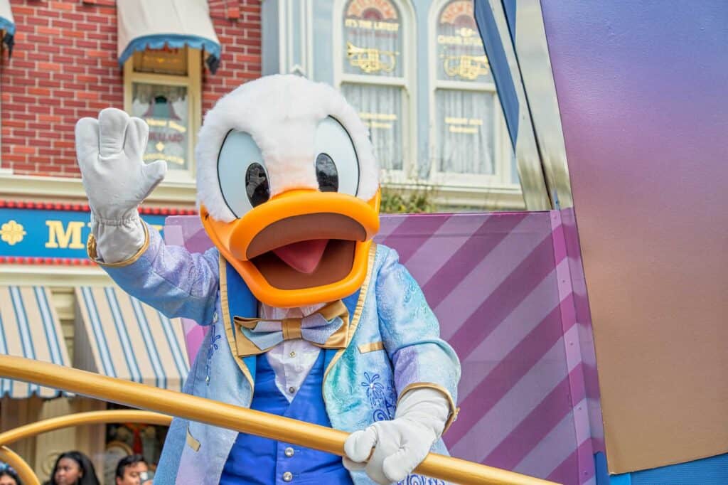 Donald Duck character at Disney Magic Kingdom