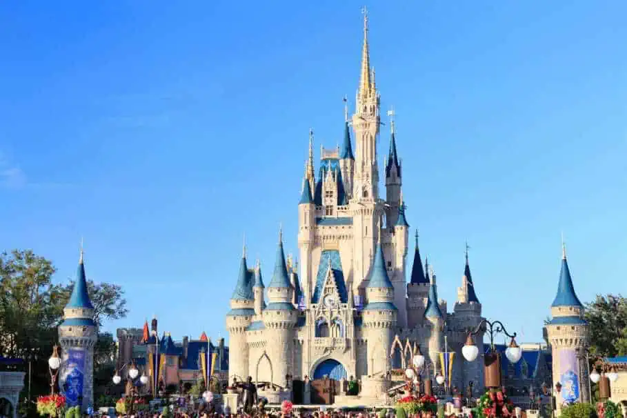 The Front view of Cinderella Castle in Magic Kingdom, Disney World Florida