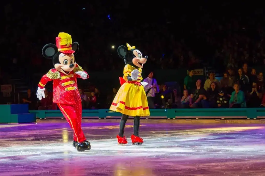 Mickey Mouse and Minnie Mouse Celebrating the 100 hundred years of magic on the Disney on Ice Show